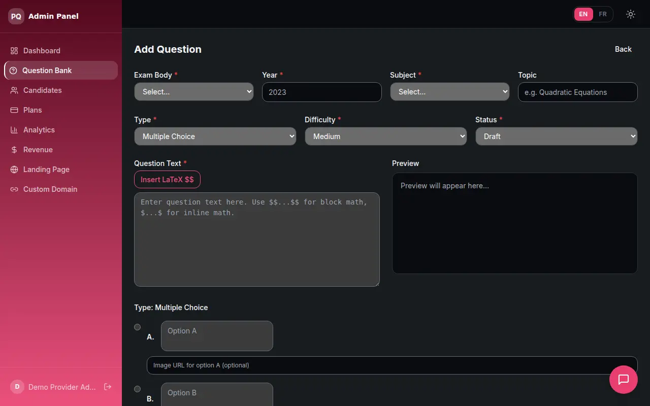 Adding a question